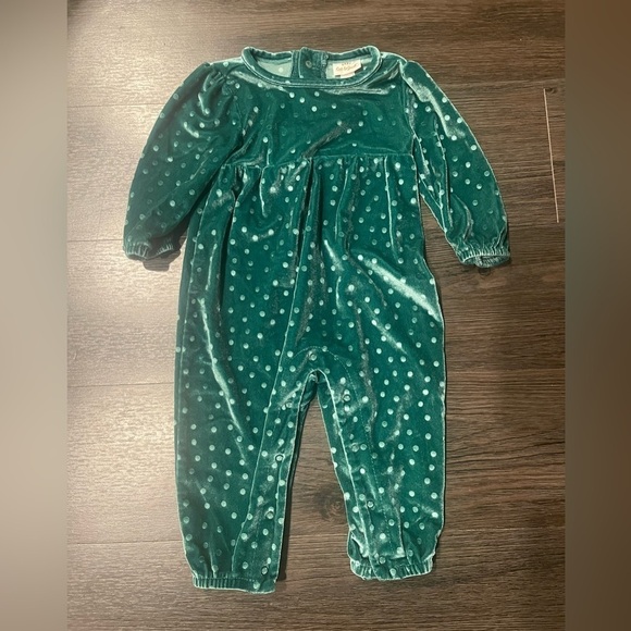 Cat & Jack Velour Dot Jumpsuit Size 6-9M - Picture 1 of 4